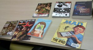 comics & magazines I bought yesterday, except the Vinge, which I had brought with me